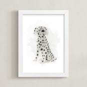 "Spot the Dalmatian" - Art Print in Neutrals by Melissa Marcarelli - Framed
