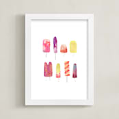 "Popsicle" - Art Print in Berry by Kelly Ventura - Framed
