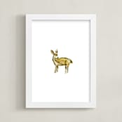 "Doeie Deer" - Art Print in Fawn Fur by Mande Calhoun - Framed