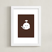 "Sophisticated Whale" - Art Print in Chocolate by three percent milk - Framed