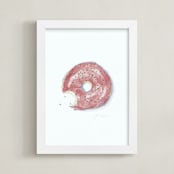 "This is not a Donut Whole" - Art Print in bright pink by Jackie Graham - Framed