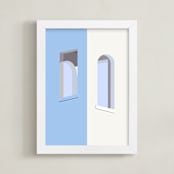 "The Hof" - Art Print in Baby Blue by Curtis Newkirk - Framed