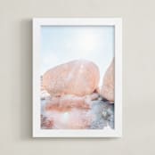 "Desert Rocks I" - Art Print in Blush by LindseyErin - Framed