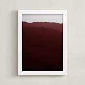 "Mountains of Eilat #2" - Art Print in Burgundy Mountains by Tal Paz-Fridman - Framed
