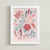 "Scandinavian roses" - Art Print in soft rose by Nina Leth - Framed