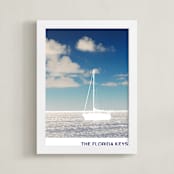 "The Florida Keys" - Art Print in Sky Blue by Jonathan Brooks - Framed