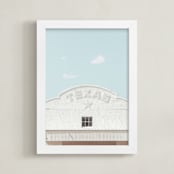 "Texas Sky" - Art Print in Sky blue by Heather Loriece - Framed