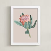 "Protea 1" - Art Print in hot vanilla by Nina Leth - Framed