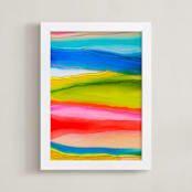 "Color Wave No.1" - Art Print in Bluish by Nikki Stinson - Framed