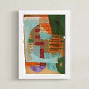 "Irregularities again" - Art Print in irregular blue by Bethania Lima - Framed