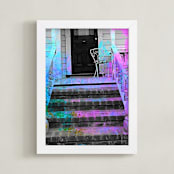 "Dancing on the Porch" - Art Print in Flamingo Pink by Mechelle Gilford - Framed