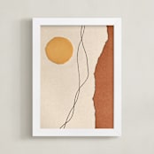 "Free Flow" - Art Print in Marigold by Katy Shen - Framed
