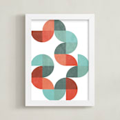 "Division 01" - Art Print in Coral by Jennifer Morehead - Framed