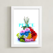 "Peace, Love, & Happiness (Peace)" - Art Print in Baby Blue by Jonathan Brooks - Framed