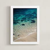 "La Jolla Shores #3" - Art Print in Shoreline Blues by Shannon Howard - Framed