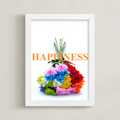 "Peace, Love, & Happiness (Happiness)" - Art Print in Happy Orange by Jonathan Brooks - Framed