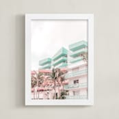"Miami Art Deco" - Art Print in Aqua Marine by Heather Loriece - Framed