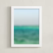 "Life Aquatique 3" - Art Print in Aqua by AMANDA LOMAX - Framed