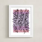 "Fern Textured Color Blocks" - Art Print in Lavender by Kathleen Ney - Framed