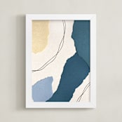 "Drifting." - Art Print in Aquamarine by Katy Shen - Framed