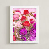 "Bright Good Morning Day 2" - Art Print in Soft Pink by Kate Dailey - Framed