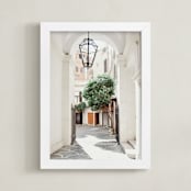 "Secrets of Rome" - Art Print in Green and Ivory by Becca Beers - Framed