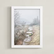 "Frozen Fable" - Art Print in Frosty Beige by M.E.Segantini - Framed