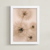 "Dandelion II" - Art Print in Soft Beige by Rasa Puzinaite - Framed