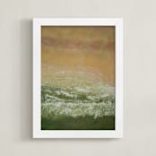 "Green Ocean Wave" - Art Print in Ocean Green by Camille Pietrow - Framed