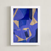 "Byzantine" - Art Print in Cornflower Blue by cyrille gulassa - Framed