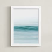 "Slow Roll" - Art Print in Aqua by Mike Sunu - Framed