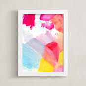 "Fragment 3" - Art Print in Cerise by Hooray Creative - Framed
