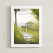 "Manhattan Beach Happy Hour" - Art Print in Lime by Mike Sunu - Framed
