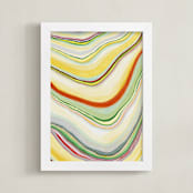 "Swoop 1" - Art Print in Canary Yellow by Kelly Johnston - Framed