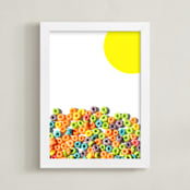"Morning Rainbows" - Art Print in Sunny Yellow by Jonathan Brooks - Framed
