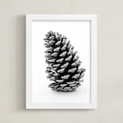 "Tall Pine Cone" - Art Print in grey by Alexis Arnold - Framed