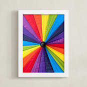 "Rainbow Weather" - Art Print in Rainbow Red by Jonathan Brooks - Framed