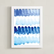"Homemade Popcicles" - Art Print in Bluish Blue by Nikki Stinson - Framed