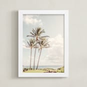 "Makai" - Art Print in Sky Blue by Three Kisses Studio - Framed