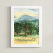 "September Trees Donegal Ireland" - Art Print in Forest Green by Eva Marion - Framed