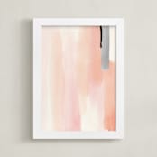"Brush Strokes No.1" - Art Print in Peach by Little Valley Studio - Framed
