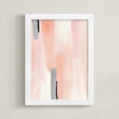 "Brush Strokes No.2" - Art Print in Peach by Little Valley Studio - Framed