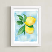 "The Lemons" - Art Print in Lemon Yellow by Kelsey McNatt - Framed