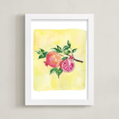 "The Pomegranate" - Art Print in Pale Yellow by Kelsey McNatt - Framed