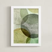 "Flow 1" - Art Print in Olive Green by Aspa Gika - Framed