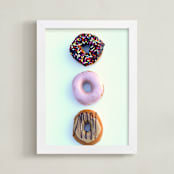"Delectable Donuts" - Art Print in Chocolate Brown by Jonathan Brooks - Framed