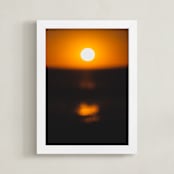 "Slow Burn" - Art Print in Sunset Orange by Mike Sunu - Framed