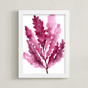 "Sea Botanicals I" - Art Print in Rosewood by Luz Alliati - Framed