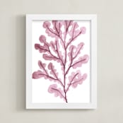 "Sea Botanicals V" - Art Print in Rosewood by Luz Alliati - Framed