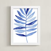 "Sea Botanicals VI" - Art Print in True blue by Luz Alliati - Framed